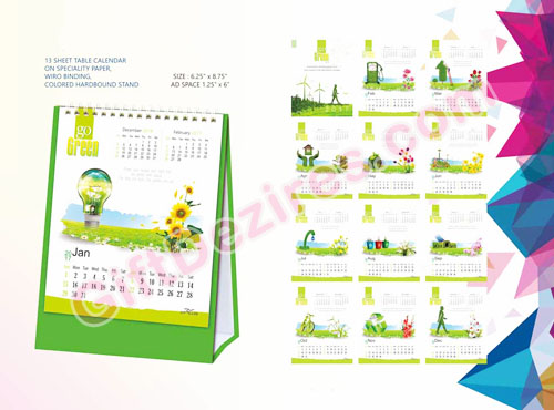 Customised Table Calendar-Go Green